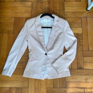 H&M Blush Pink Blazer Size 4 Tailored One Button Career Office Minimal